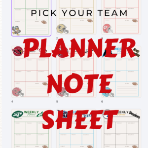Football Team Weekly Planner | Instant Download